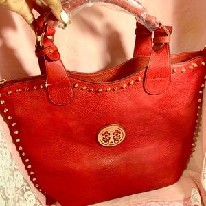 Red Glamour Planner Bag w Pen Pouch